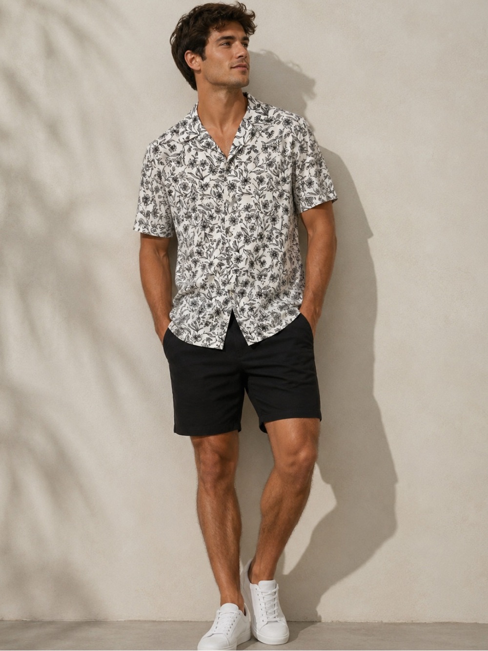Express Black Flat-Front Men's Shorts
